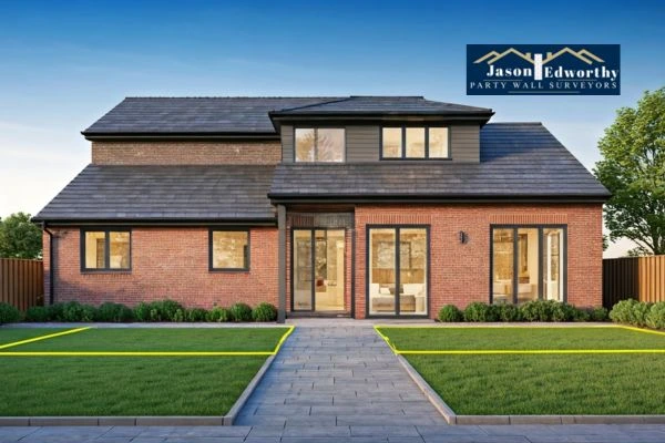 Home extension focusing on boundary line Suffolk